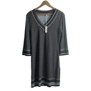 Max Studio Black and White Polka Dot Sheath Dress